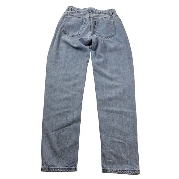 S.O.N.G. size 3 / 26 juniors destroyed distressed light wash Denim mom high rise - Picture 2 of 9